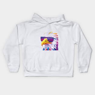 Majestic Wings: The Enigmatic Eagle in Sunglasses Kids Hoodie